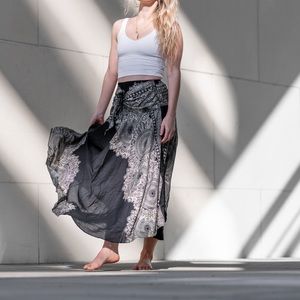Black Boho Maxi Skirt